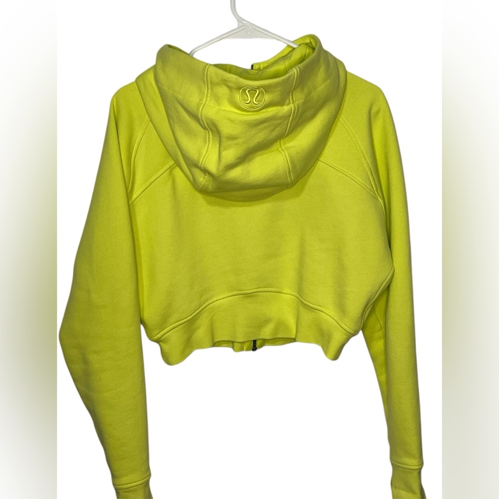 Lululemon Scuba Full-Zip Cropped Hoodie Electric Lemon | Size: 10 - Picture 3 of 4